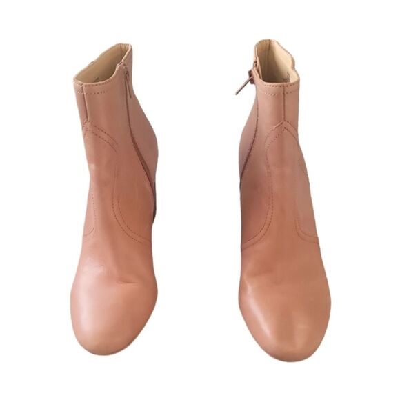 Lucky Brand Womens Sheirin Heeled Ankle Booties Size 9M Tan Leather Western - Picture 1 of 7